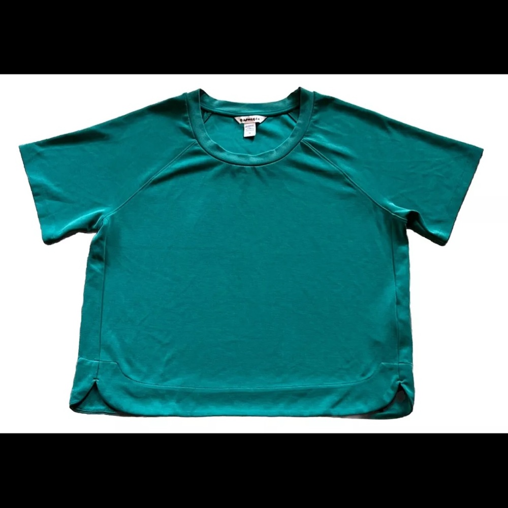 Athleta Seasoft Sweatshirt Tee Short Sleeve Shirt Top Emerald Green Medium